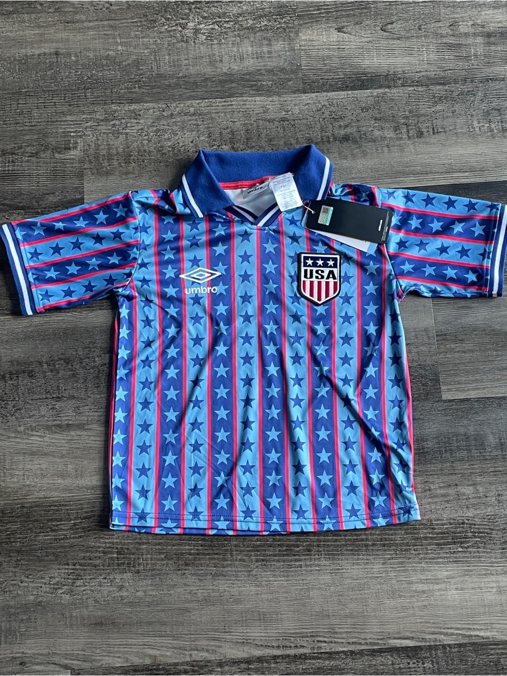 Umbro Kids' Blue Star-Striped USA Soccer Jersey